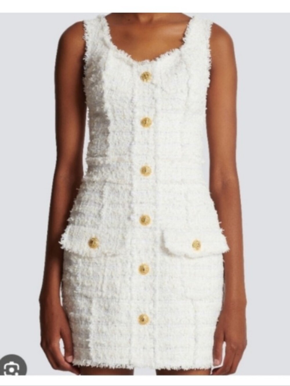 Paris Boutique Tweeted White Mini Dress Size 36